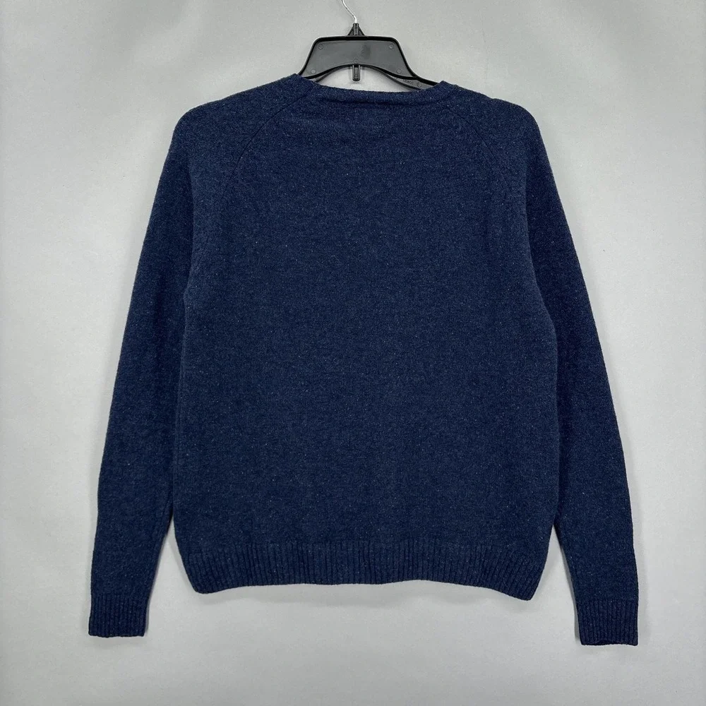 Wills Sweater Mens XL‎ Blue 100% Wool Crewneck Speckled Knit Pullover Raglan